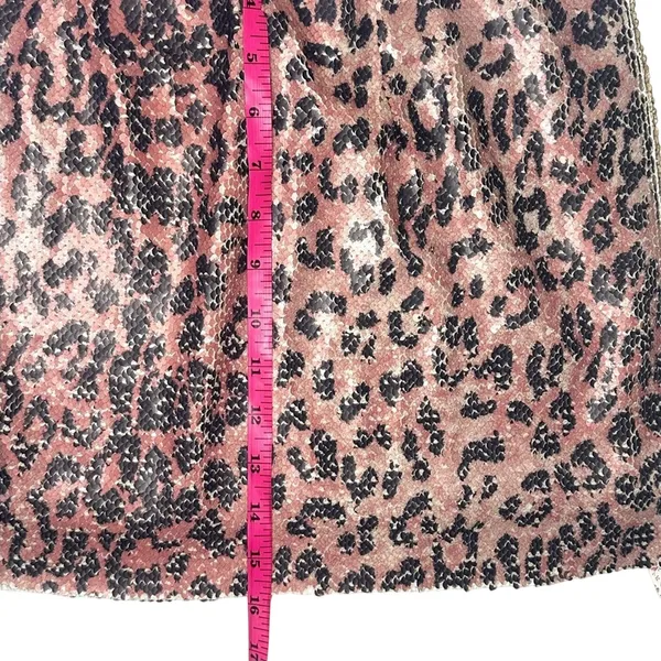 NWT Free People FP One Skinny | Reversible Sequins Mini Skirt Pink Cheetah 4 Y2K - Image 7