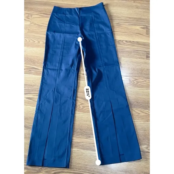 Jonathan Simkhai Midnight Black Front Slit Tailored Pants Small 6 Blue - Image 4