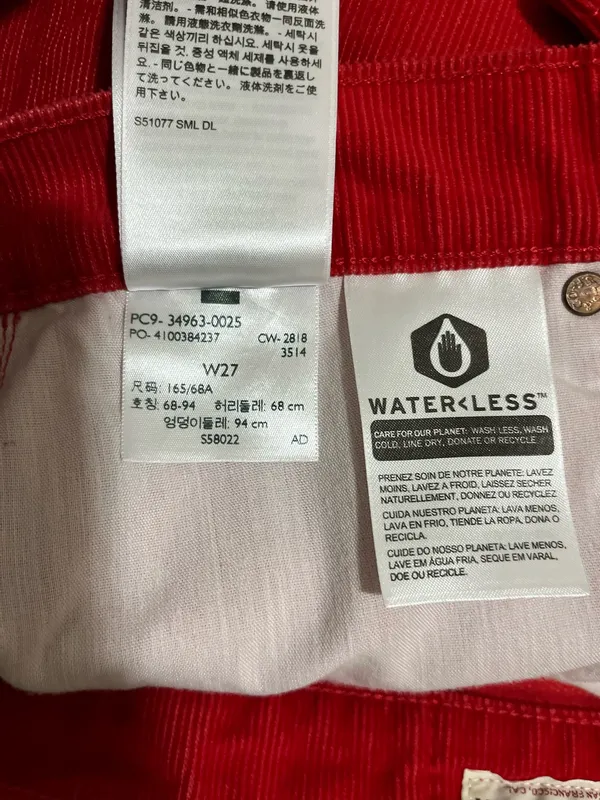 Levi’s Corduroy Mini Skirt Sz 27 Red - Image 8