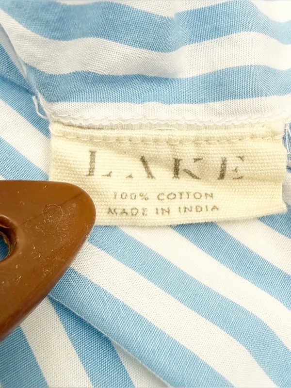 Lake Pajamas Sleeveless Cotton Sleep Pajama Top Blue White Stripes - Image 6