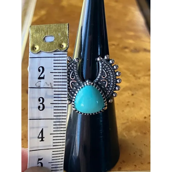 Royston Turquoise Sterling Silver Ring Size 6 - Image 7