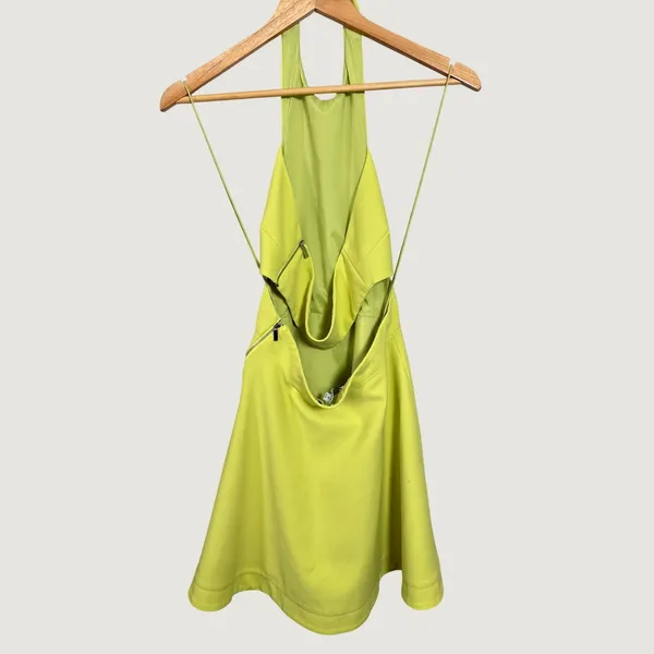 Elizabeth and James Womens Neon‎ Lime Green Halter Cutout Mini Dress Size 4 - Image 7
