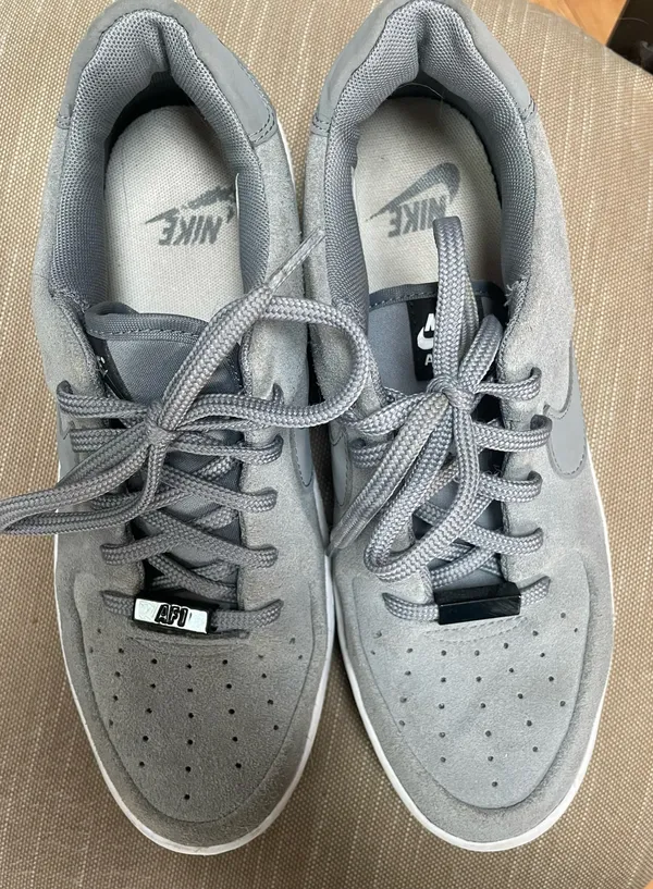 Nike Air Force 1  Grey Suede Platform - Image 3