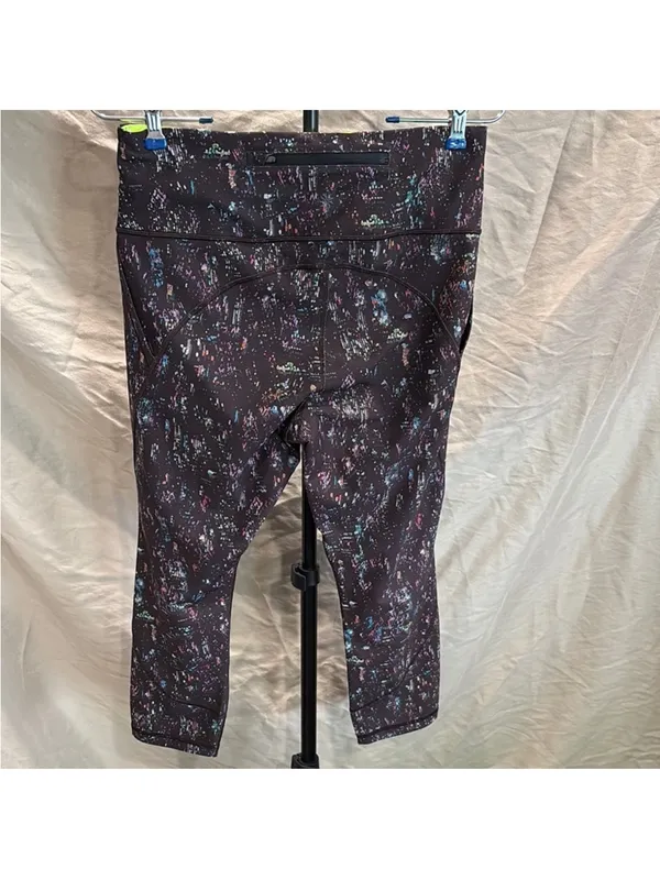 Athleta Black Multicolor Speckled Capri Leggings - Image 3