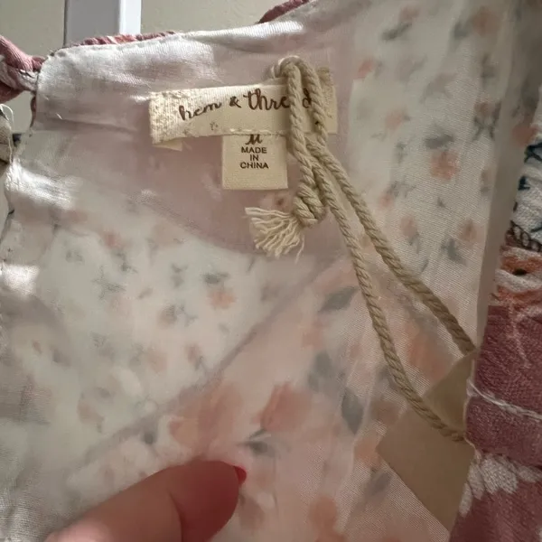 Hem & Thread Pink and Silver Puff Sleeve Sundress - Image 4