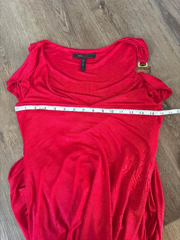 BCBGMaxAzria Red Draped Tank Dress - Size XS - Image 5