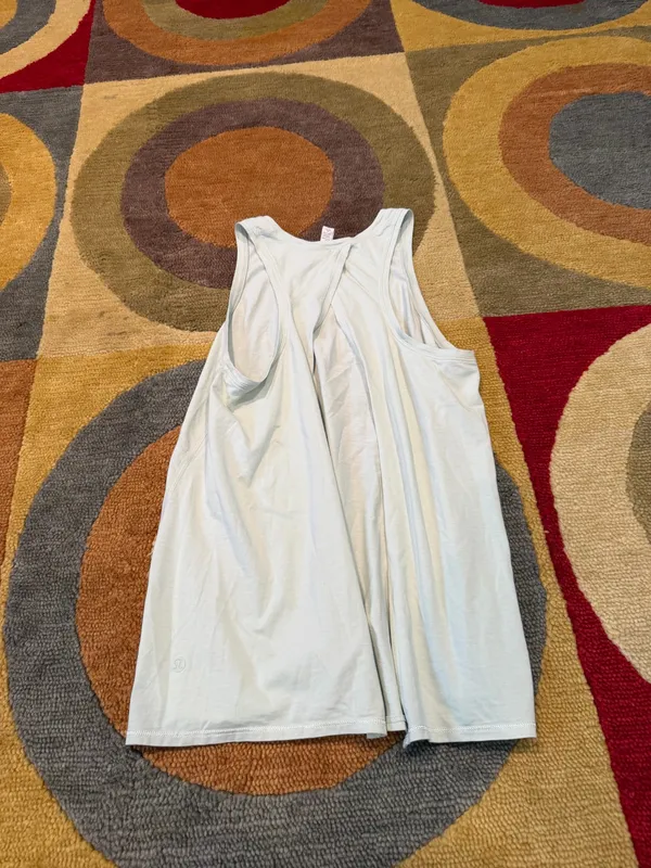 Lululemon All Tied Up Tank Top Tie Back Pima Cotton Mint Green Size 6 - Image 7