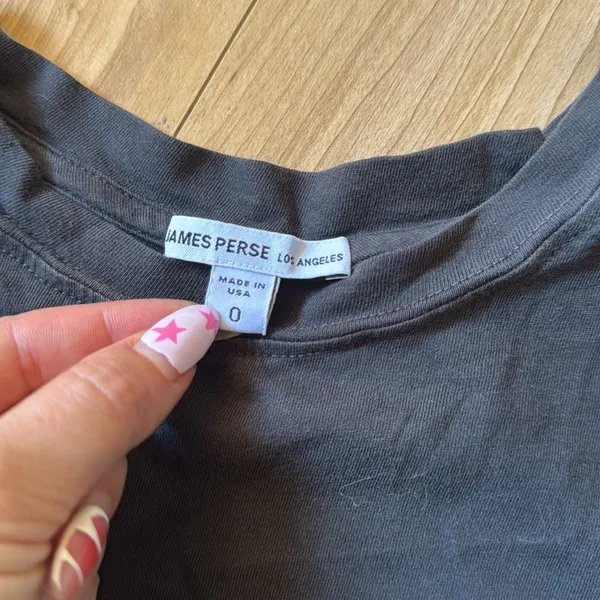 James Perse Charcoal Short Sleeve Tee - Image 2