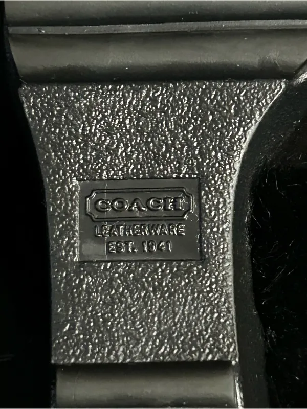 Coach Women’s Vintage Kaela Black Genuine Rabbit Fur Suede Platform Slides 7.5 - Image 11