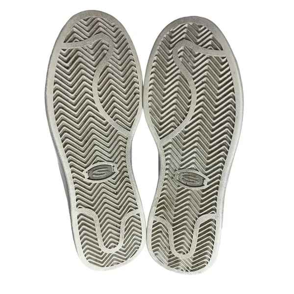Vtg Skechers White Sneakers 10 Leather Silver Logo Y2k 1990s Shoes WSL Lace up - Image 10
