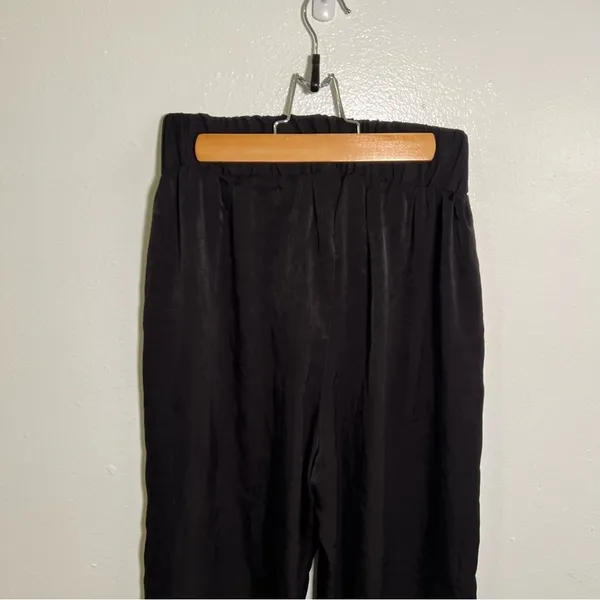 West Kei Women's Size Small Cropped Wide Leg Tie Waist Pants Black‎ High-Rise - Image 9