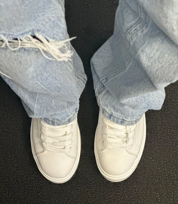 Soda White Vegan Leather Sneakers - Image 2