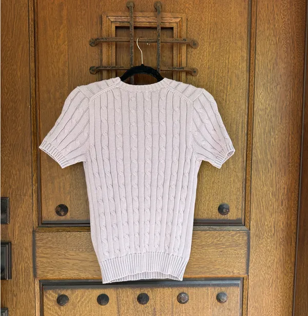 Polo by Ralph Lauren Lavender Cable Knit Short-Sleeve Sweater Size XS - Image 5
