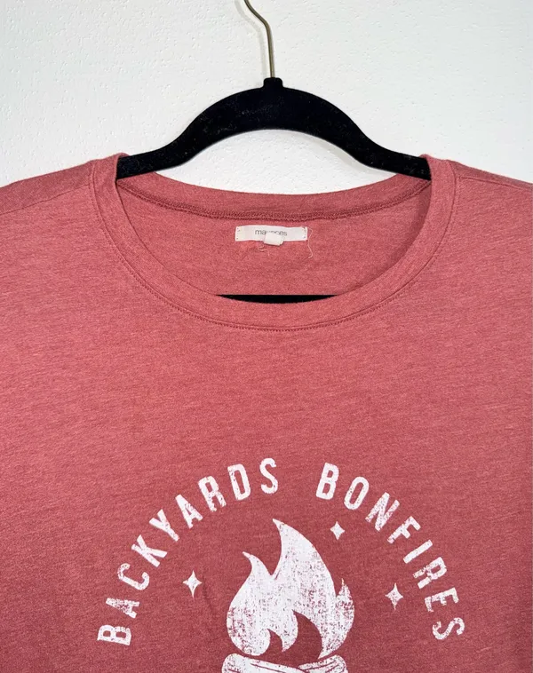 Maurices Backyards Bonfires and Booze Graphic Tee Red Short Sleeve - Image 3