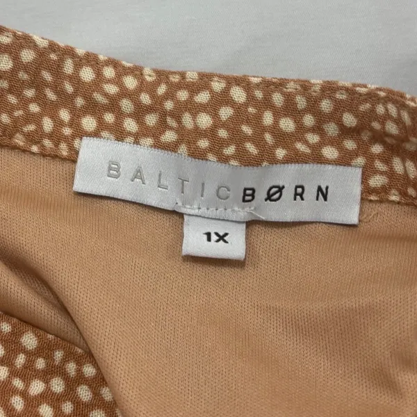 Baltic Born Rust Brown White Micro Dot Sleeveless Tiered Midi Dress Womens 1X - Image 5