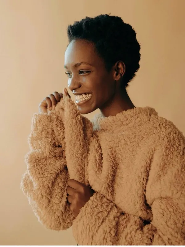 Albion Fit Sherpa Crop in Toffee - Image 2