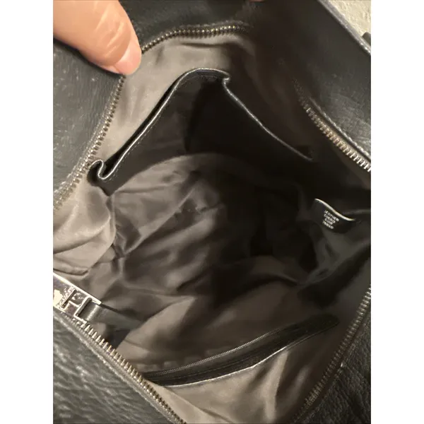 Tahari ASL Black Pebbled Leather Slouchy Hobo Shoulder Bag Adjustable Strap - Image 12