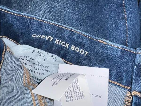 American Eagle Curvy Low Rise Kick Bootcut Next Level Stretch Jean Size 8 Short - Image 10