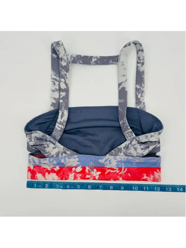 FP Movement Free People Wave Rider Sports Bra Size S Gray Blue Coral - Image 3