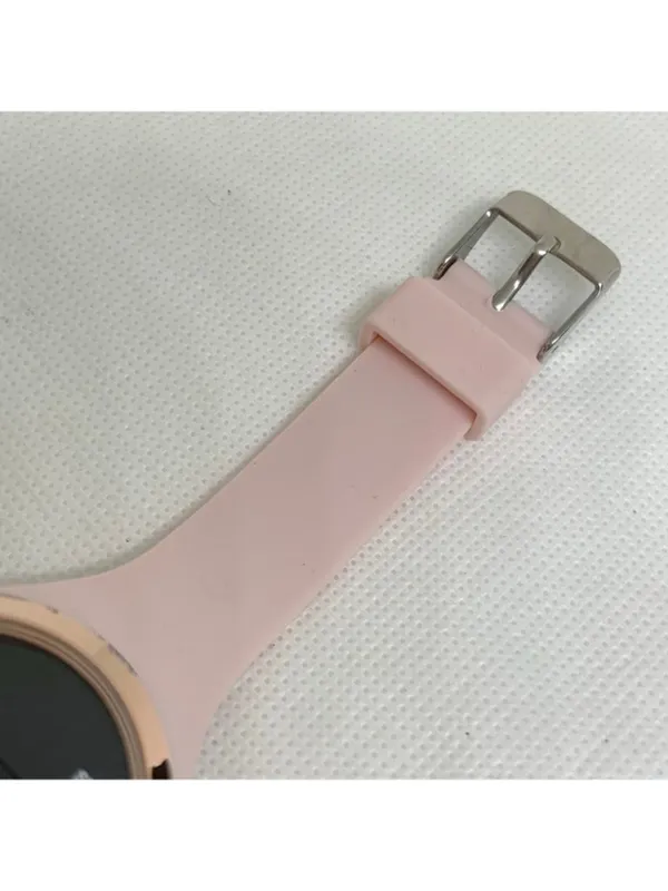 Digital quartz women’s watch pink rose gold tone 37mm silicone band running - Image 4