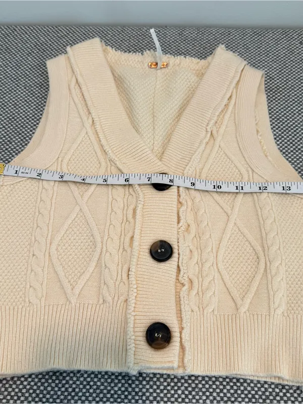 Free People Denson Cropped Sweater Vest size M - Image 10