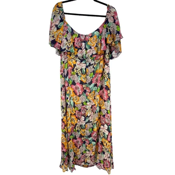 $325 Rachel Pally Women's Blue Sheer Long Eden Floral Maxi‎ Dress Size 3X NWT - Image 10