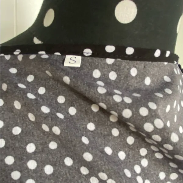 Shein Womens Blouse Sz S Black and White‎ Polka Dot Tie Front Cropped Length - Image 6