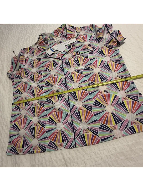 BedHead PJS Trina Turk Pajamas Fanfare Print Cotton Poplin Shorts Set NWT Sz XL - Image 9
