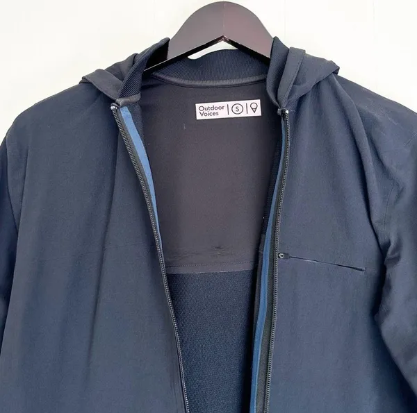 OUTDOOR VOICES Stretch Crepe Running Jacket with Hood Small - Image 5
