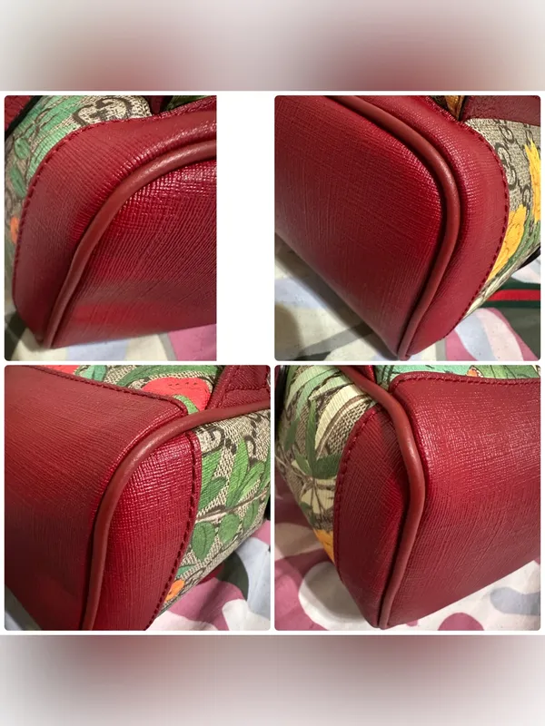 Gucci GG Canvas Backpack with Red Trim and Multicolor Floral Print - Image 8