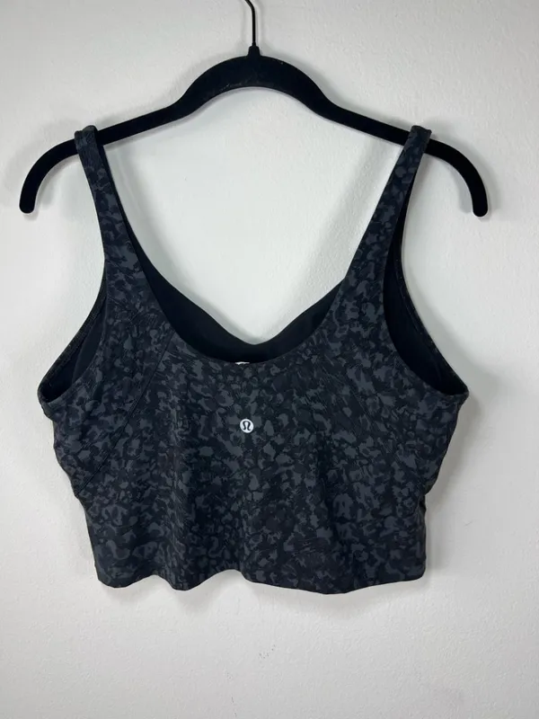Lululemon Align Tank Top Wild Thing Camo Black Nulu Cropped Built-in Bra Yoga 12 - Image 9