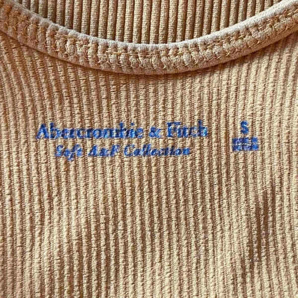 Abercrombie & Fitch Ribbed Bodysuit Women’s S Mustard Scoop Neck Y2K - Image 3