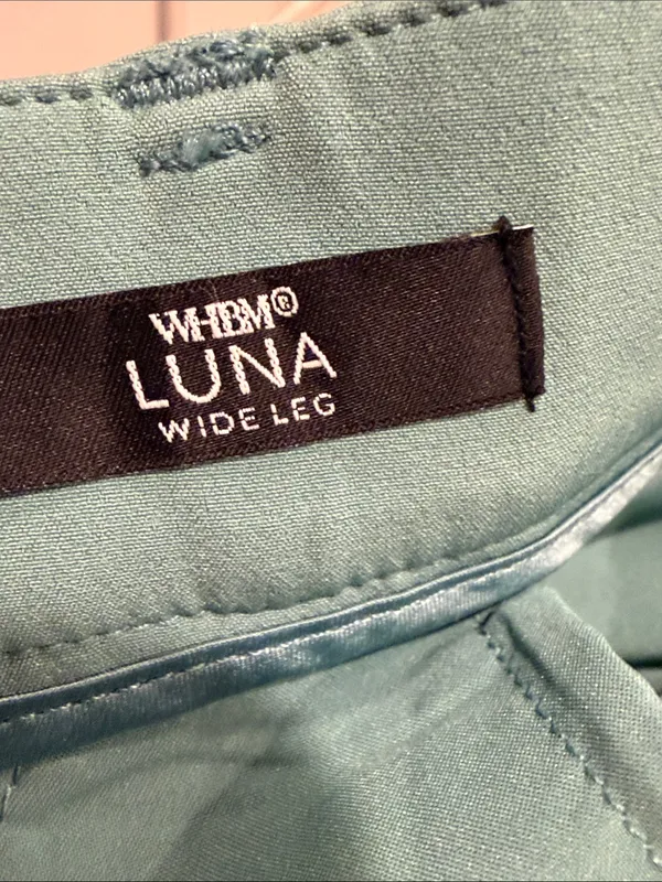 White House Black Market‎ Luna Wide Leg Pants in Sage Green 4 - Image 4