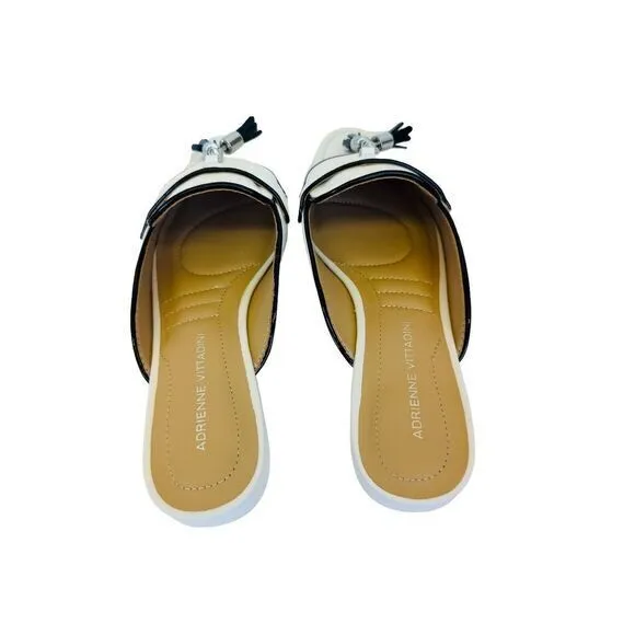 Adrienne Vittadini‎ Saige Tassel Loafer Mule In Smooth White Size 8.5M NWB - Image 4