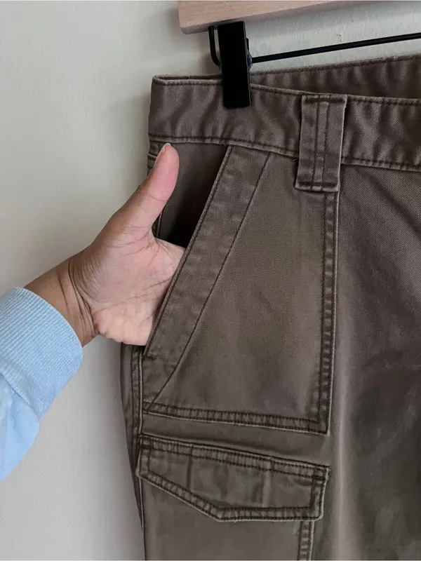 LOFT Julie Curvy Brown Stretch Cargo‎ Utility Pants Slim Leg Size 8 NWT - Image 3