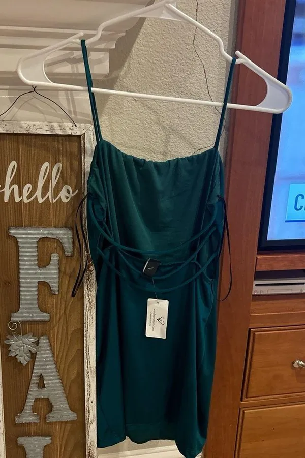Windsor teal body con strappy back dress - Image 3