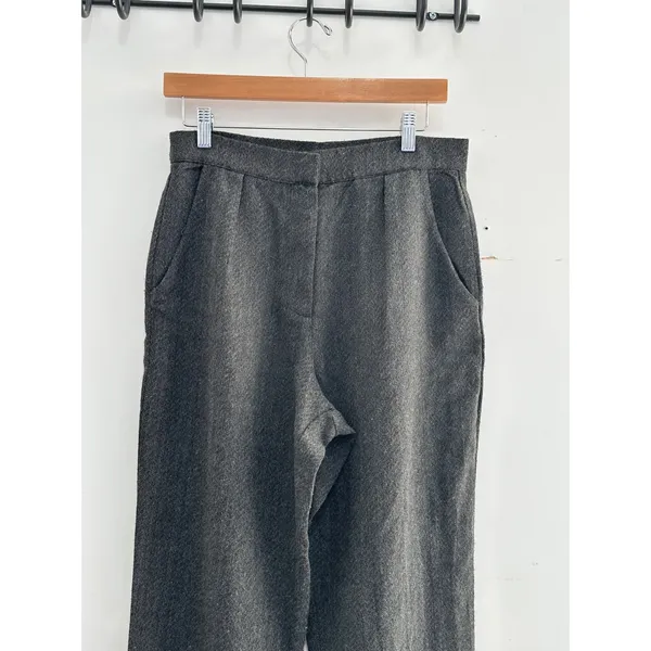 Rhythm Roadhouse Pants Herringbone Wide Leg Trousers Size 8 NWT Dark Gray - Image 3