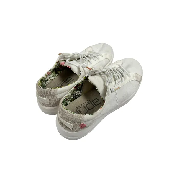 Hey Dude Karina Natural Coconut White Canvas Sneakers Womens 6 - Image 3
