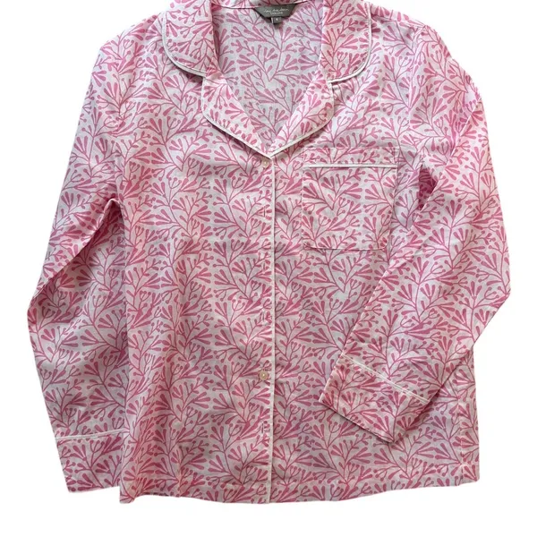 Lime Tree Design England Pink Cotton Pajama Set Small Travel Bag Pockets - Image 5