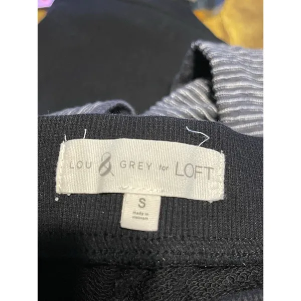 Lou & Grey LOFT Womens Black Embroidered Skier Ski Sweatpants Small Cozy Winter - Image 10