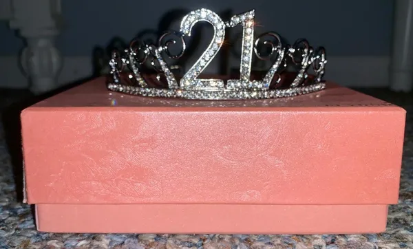 21 Crystal Rhinestone Birthday Tiara Silver - Image 5