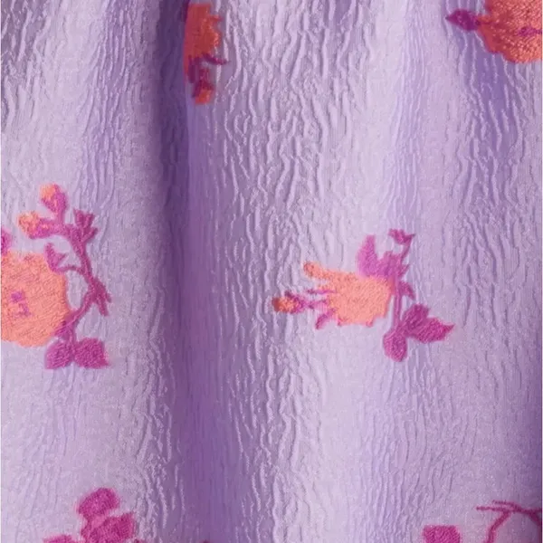 Chelsea28 Brocade‎ Puff Sleeve Babydoll Dress in Purple Lupine Floral Size XL - Image 6