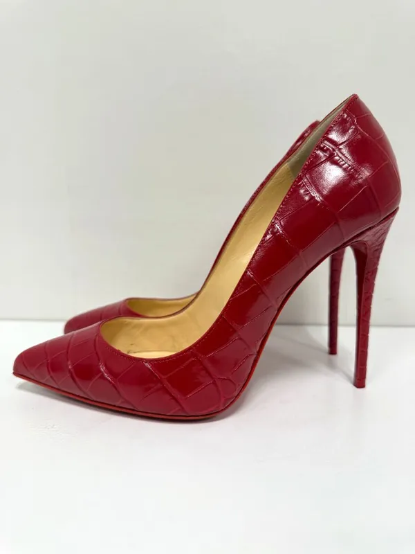 Christian Louboutin Pigalle Follies Mock-Croc Pumps - Image 4