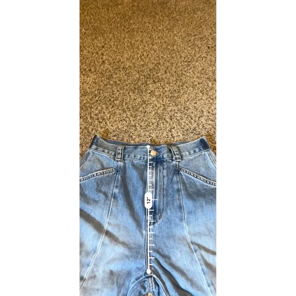 Madewell‎ High Rise Balloon Jeans Light Wash Seamed Front 26 Light Blue Cotton - Image 5