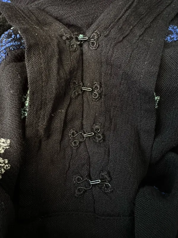 Free People Embroidered Mini Dress Black Boho Tunic Size M - Image 8