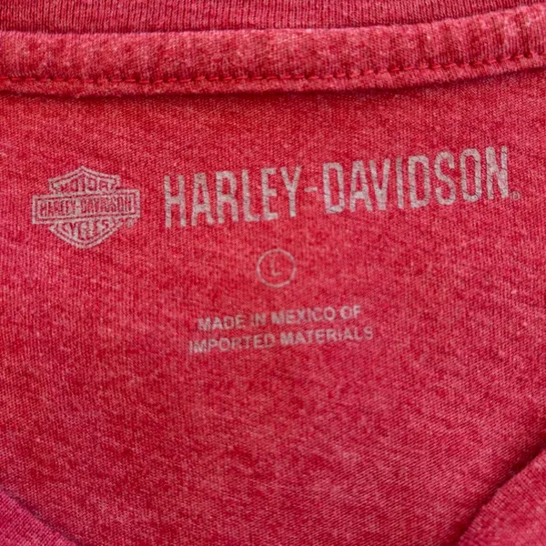 Harley Davidson Red Tee Shirt Size Large - Image 6
