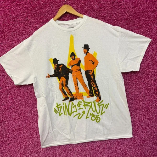 Run DMC 1985 King of Rock Album Art Hip Hop Group Tee XL - Image 3