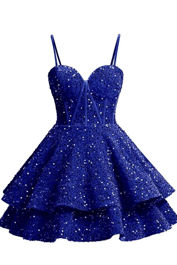 Blue Sequin Formal Dress Size 0 - Image 3