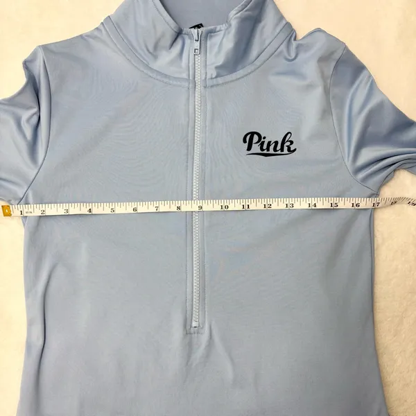 PINK Victoria's Secret ULTIMATE Sky Blue‎ Quarter-Zip Hoodie Size S - Image 8