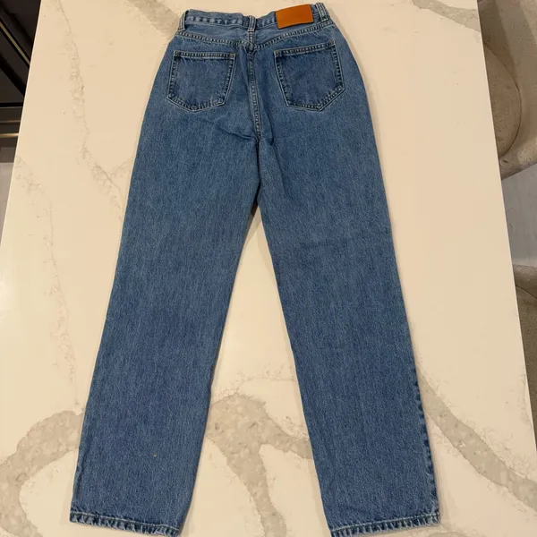 Princess Polly Holly Asymmetrical Straight Leg Denim Jean Womens 2 Mid Wash Blue - Image 10